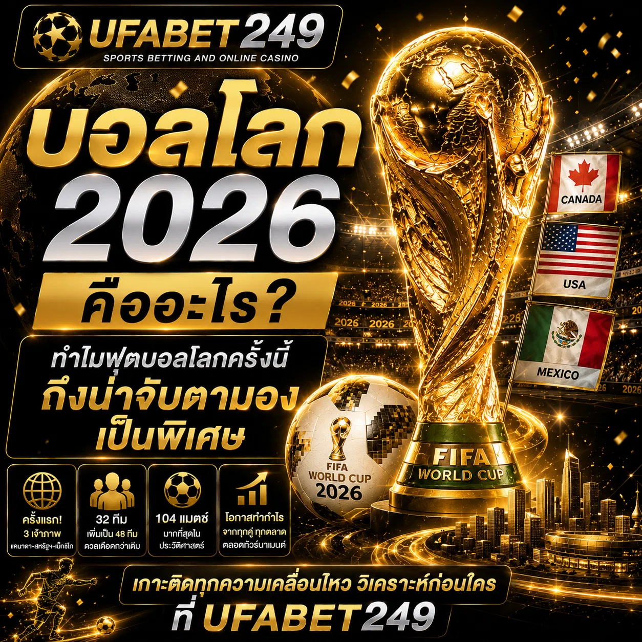 แทงบอลโลก 2026 คืออะไร ทำไมฟุตบอลโลกครั้งนี้ถึงน่าจับตามองเป็นพิเศษ